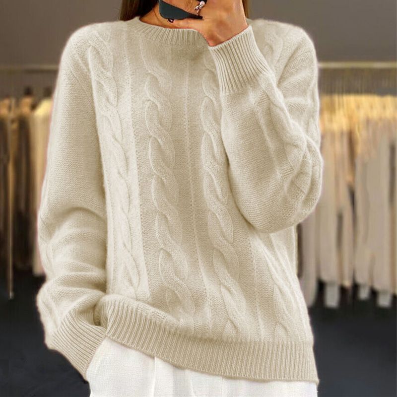 Ariane™ - Twisted Knit Sweater in Soft Wool